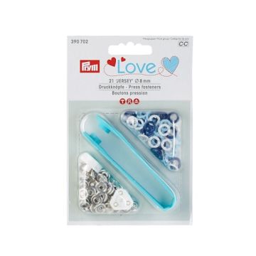 Prym Love - Jersey Drukknopen - Blauw/Wit