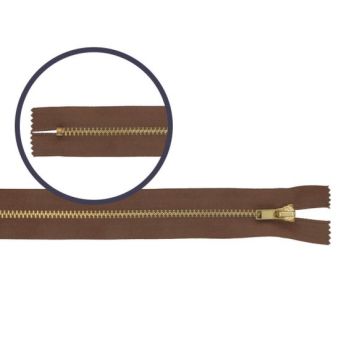 Broek Rits Koper - Niet Deelbaar -083 - Warm Brown -12 cm