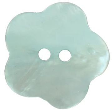 Knoop - parelmoer bloem Light Blue - 15mm