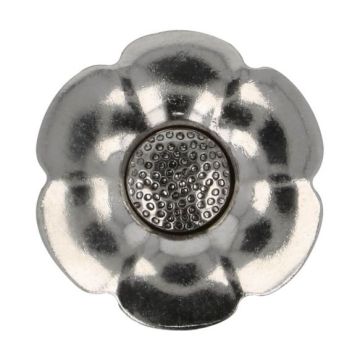 Knoop Bloem Verwisselbaar Hart - 37.5 mm - Silver