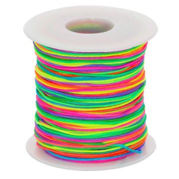 Glanskoord/ Speenkoord 1mm - Regenboog