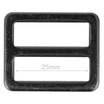 Opry Gesp Plat - Dark Silver - 25mm