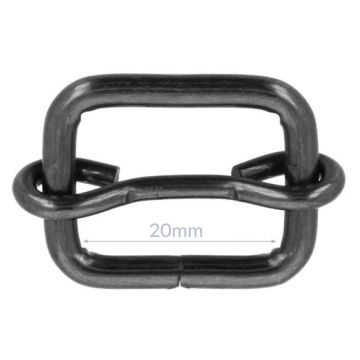 Opry Gesp met Schuif - Dark Silver - 20mm