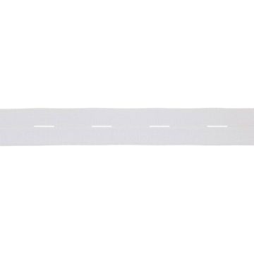Witte Knoopsgatenelastiek 25mm