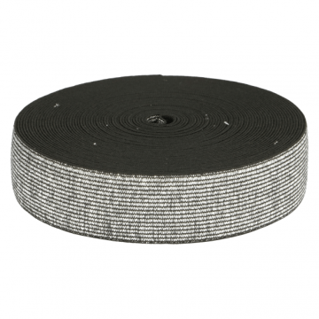 Elastiek Zilver/Zwart - 25mm