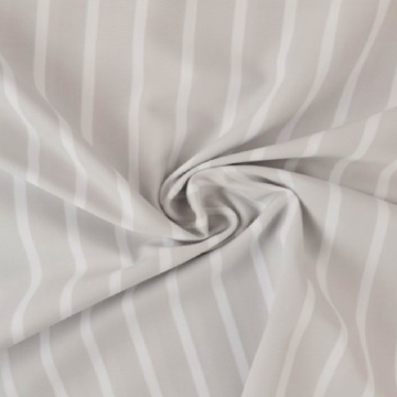 Blousestof - White Lines on Light Grey