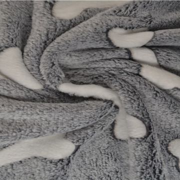 Knuffelfleece - white Dog Bones on grey