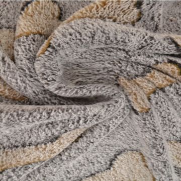 Knuffelfleece - camel Dog Bones on brown