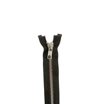YKK Metalen Rits - Dubbel Deelbaar - 570 - Dark Brown/Silver - 85cm