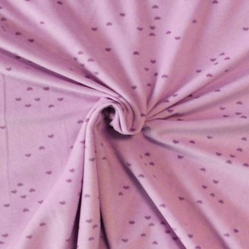 Fleece Print - Tiny Purple Hearts on Lilac