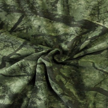 Fleece Print - Forest Branches on Green