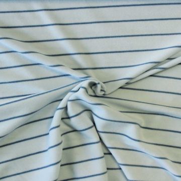 Fleece Print - Blue Stripes on Light Blue