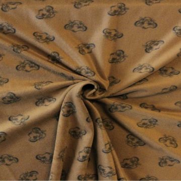 Fleece Print - Lion Head on Dark Ocher 