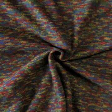 Fleece Print - Blue/Green/Red/Ocher Knit