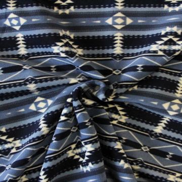 Fleece Print - Dark Blue/Blue Aztec