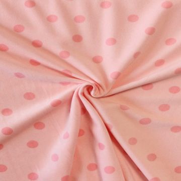 Fleece Print - Pink Dots on Soft Pink