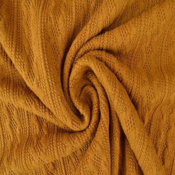 Knitted Cable Jersey - Donker Oker