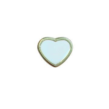 Knoop - Hart op Steel Gold/White - 11mm
