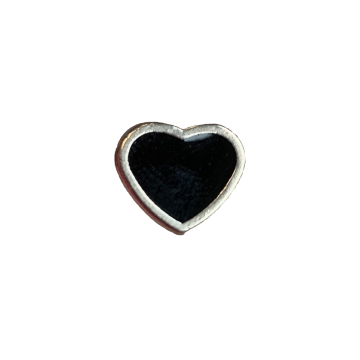 Knoop - Hart op Steel Silver/Black - 11mm