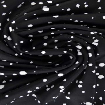 Lycra - White Dots on Black