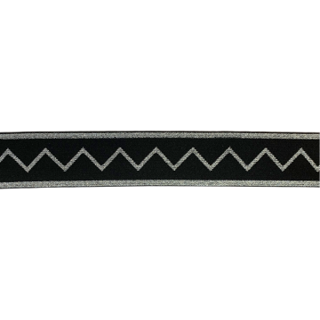 Elastiek - Glitter and Glamour 40 mm - Zigzag Silver