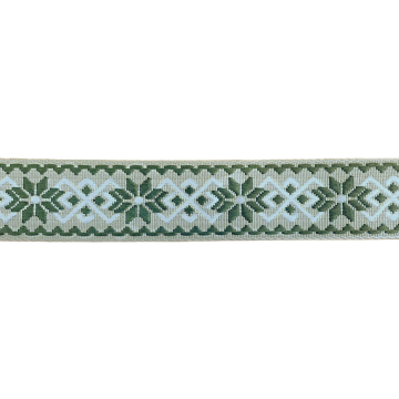 Luxe Tassenband - Snowflake - Moss Green/Beige/White