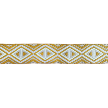 Luxe Tassenband - Triangles - Ocher/Taupe/White