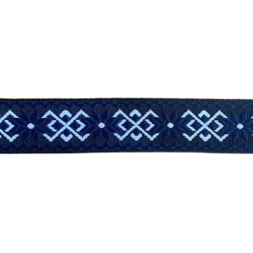 Luxe Tassenband - Snowflake - Blue/Black/White