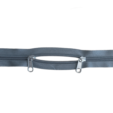 Rits met 2 Schuivers - 100cm - Niet Deelbaar - Grey/Silver