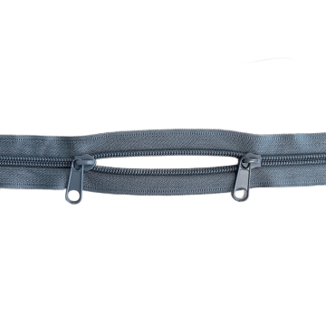 Rits met 2 Schuivers - 100cm - Niet Deelbaar - Grey