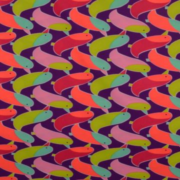 lycra met een zomers gekleurde print