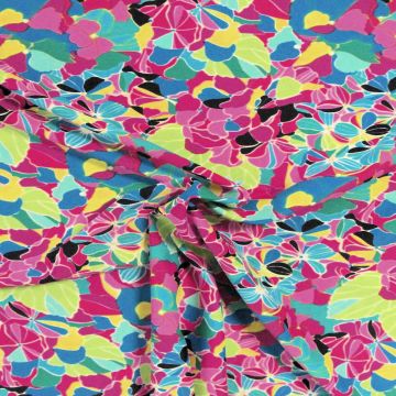 Lycra - Flowers and Leaves Multicolor