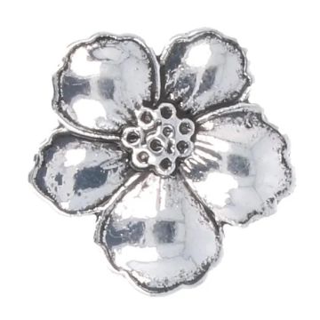 Knoop Milward - bloem antiek zilver 10 stuks - 15mm