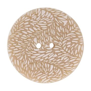 Knoop Milward - 2-gaats Blaadjes wit/beige 4 stuks - 28mm
