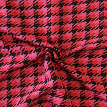 Bouclé - Pied de Cocq Rood/Fuchsia/Zwart