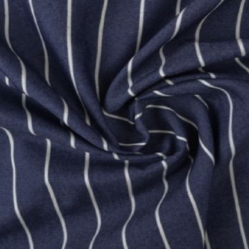 Chambray - White Stripes on Dark Blue