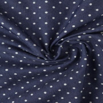Chambray - Tiny White Dots on Dark Blue