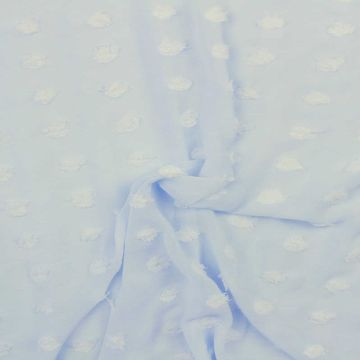 Chiffon Dots - Light Blue Crinkle