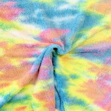 Fluffy Fur Tie Dye - Blue/Yellow/Green/Pink