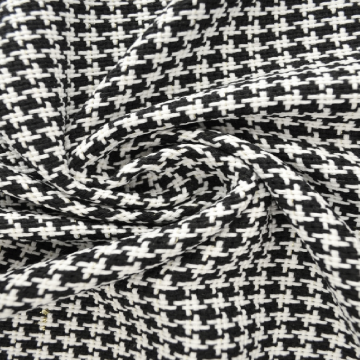 Mantelstof - Cross Squares White/Black/Glitters