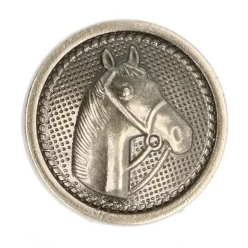 Knoop - Horse old silver - 17mm