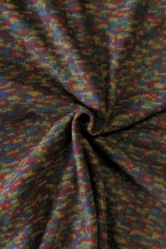 Fleece Print - Blue/Green/Red/Ocher Knit
