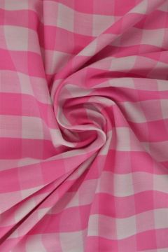 Katoen - Boerenruit XL 21mm - Roze