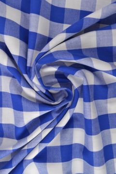 Katoen - Boerenruit XL 21mm - Blauw