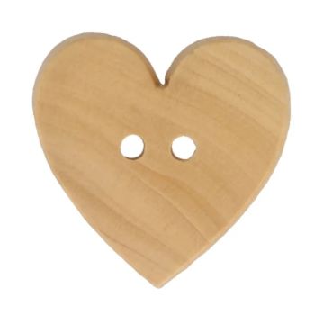 Knoop Milward - 2-gaats hout hart 6 stuks - 18mm