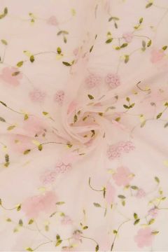Mesh - Embroidery Floral - Light Pink 11