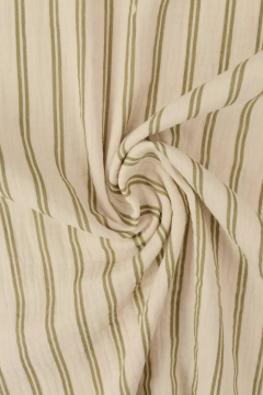 Hydrofiel - Green Stripes on Champagne