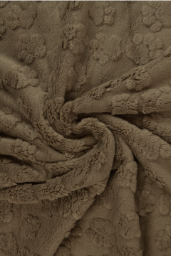 Knuffelfleece - Paw Prints - Dark Taupe