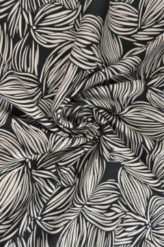 Stripes Flowers - black/white