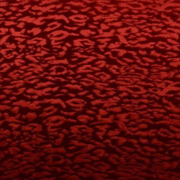 Lycra Velours - Leopard - Red